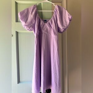 New Flutter Sleeve Purple Dress